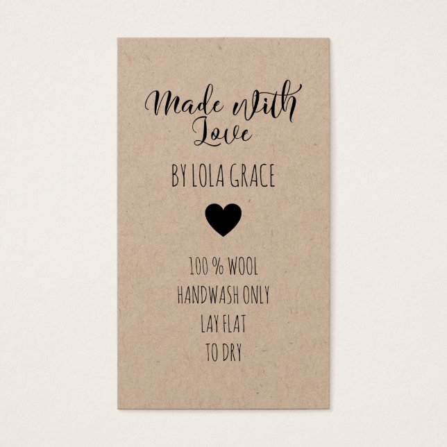 Corazón lindo hecho con papel Kraft de amor (Frente)
