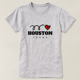 Corazón lindo Houston camiseta de Texas para mujer