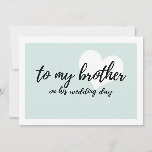 Corazón lindo "para mi hermano en el día de su bod (Anverso)