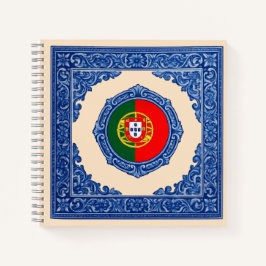 Corazón Luso: Diario Azulejo con Bandera