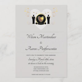 Corazón macho de fondo gris| Invitación a la boda