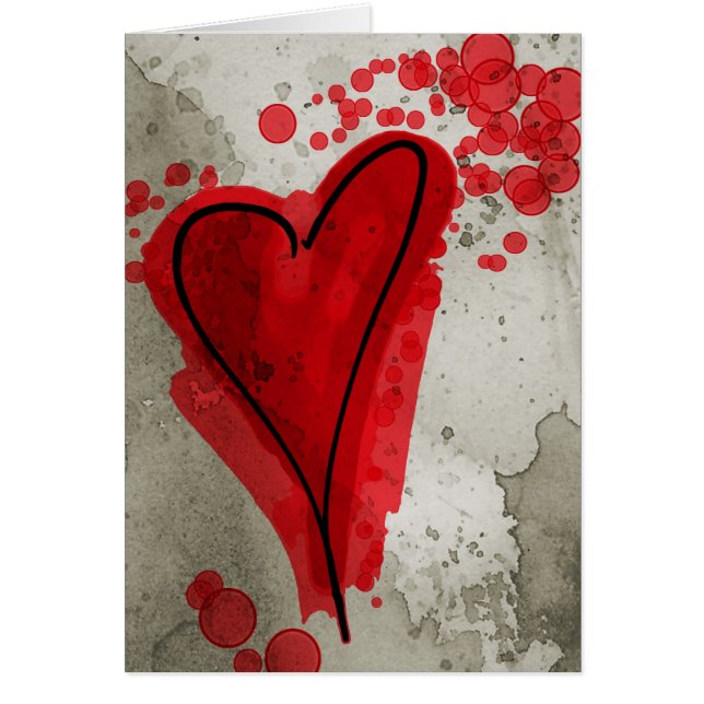 Corazón manchado de tinta rojo (Frente)