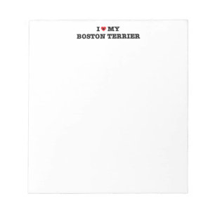 Corazón Mi Bloc De Notas Terrier De Boston