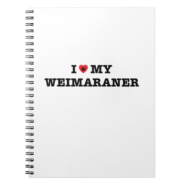 Corazón mi cuaderno de Weimaraner (Frente)