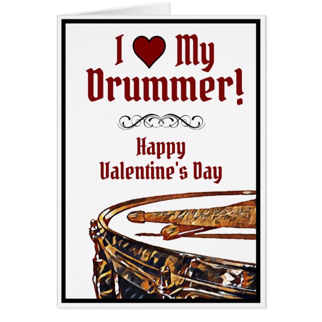 CORAZÓN MI DRUMMER Valentcard Snare Drum Stick (Frente)