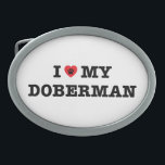 Corazón mi hebilla Doberman Belt<br><div class="desc">doberman,  pinscher,  dobermann,  dobie,  alemán,  perro,  cachorro,  mascota,  amante,  amor,  corazón,  mi,  mamá,  papá,  dueño,  raza,  bebe peludo,  animal,  alemania</div>