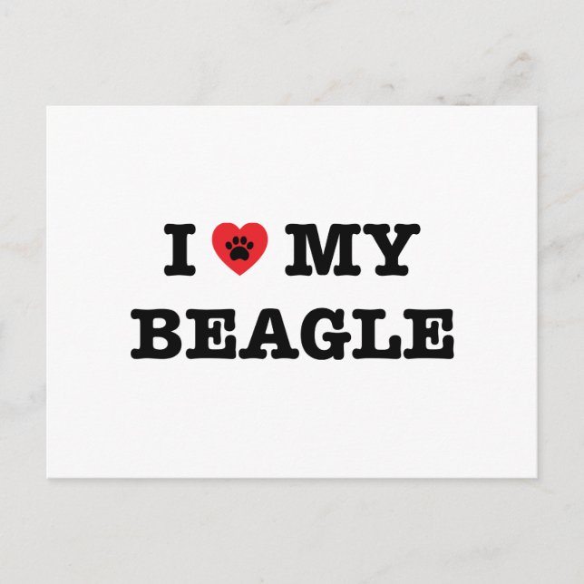 Corazón mi postal beagle (Anverso)