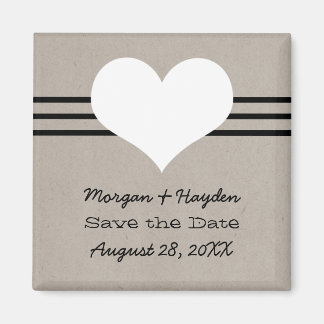 Corazón moderno salva el imán de la fecha, Beige