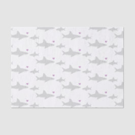 Corazón morado de tiburón lindo | Papel de tono de