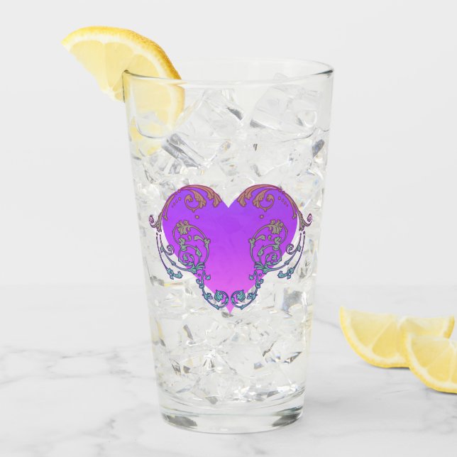 Corazón morado romántico elegante con sabor (Anverso (hielo))