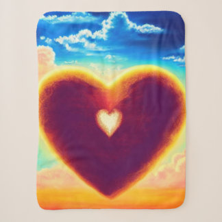 Corazón morado y dorado en la manta Sky Sherpa