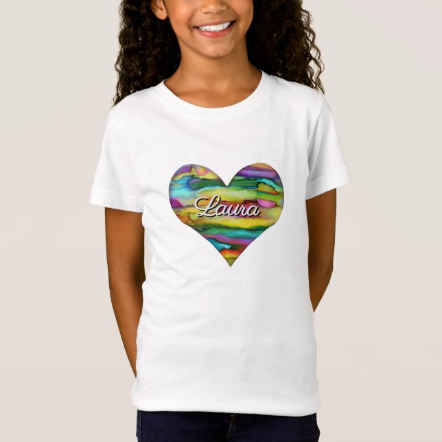 Corazón multicolor camiseta (Anverso)