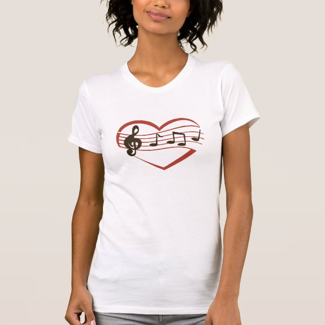 Corazón musical camiseta de San Valentín (Anverso)