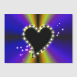 Corazón negro con estrellas en arcoiris amarillo p