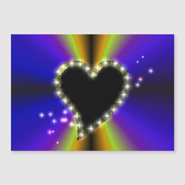 Corazón negro con estrellas en arcoiris amarillo p (Anverso)