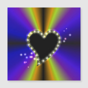 Corazón negro con estrellas en arcoiris amarillo p