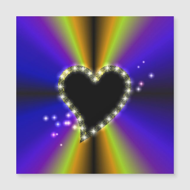 Corazón negro con estrellas en arcoiris amarillo p (Anverso)