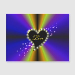 Corazón negro con estrellas en arcoiris amarillo p