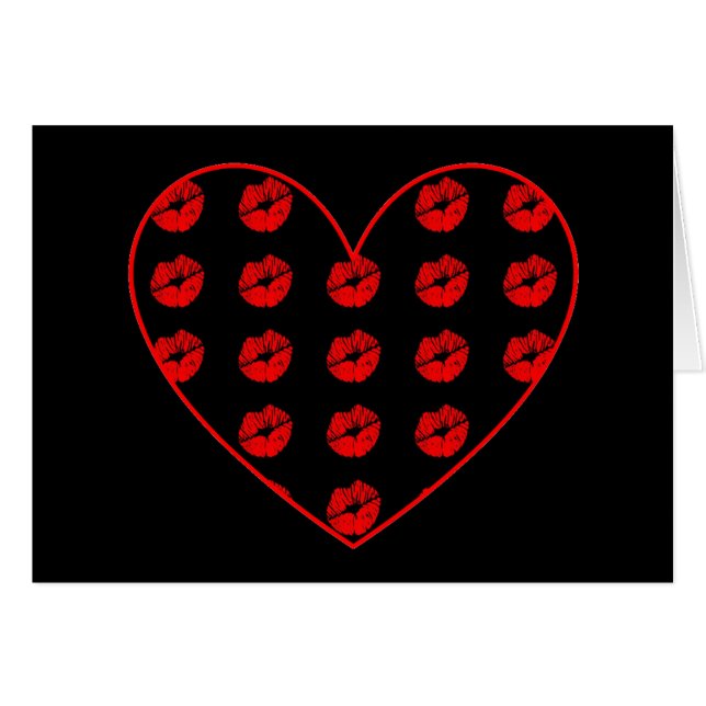 Corazón negro de besos (Anverso (Horizontal))