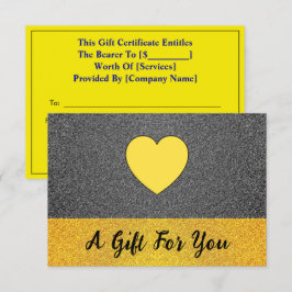 Corazón negro elegante de oro, Certificado de rega