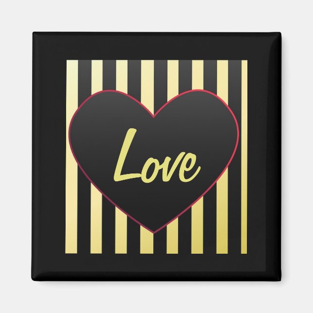 Corazón negro, imán de "Amor" (Frente)