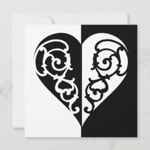 Corazón negro y blanco filigrí