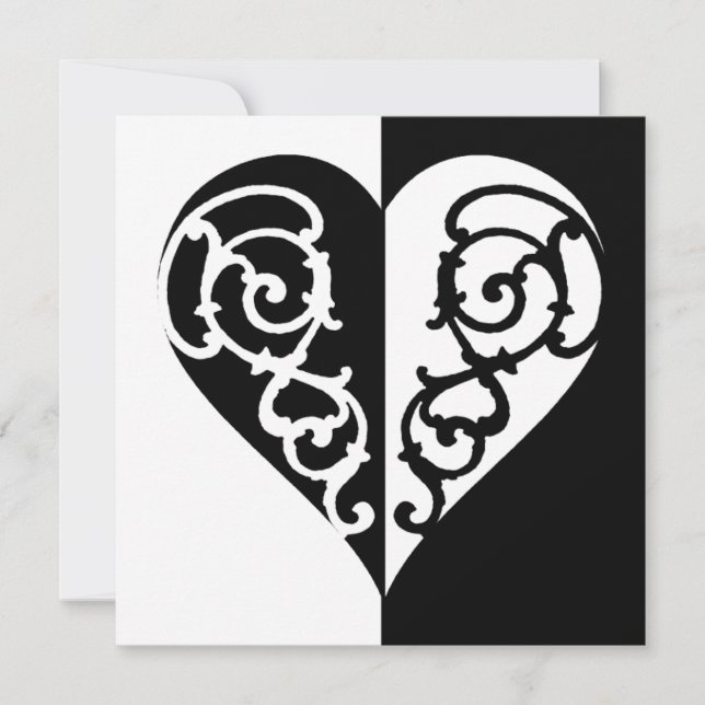 Corazón negro y blanco filigrí (Anverso)