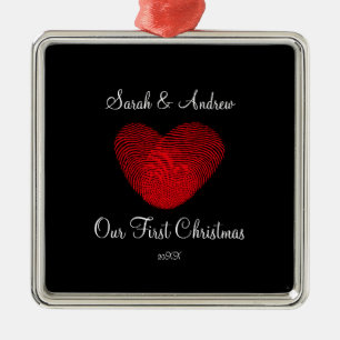 Corazón nuestro primer ornamento del navidad