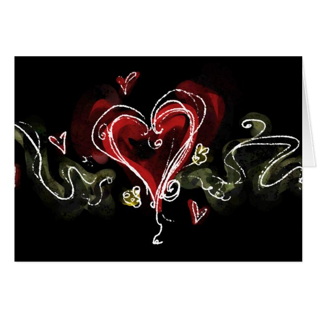Corazón oscuro garabateado (Anverso (Horizontal))