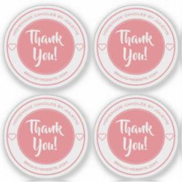 Corazón Pastel transparente Gracias Etiquetas Pega