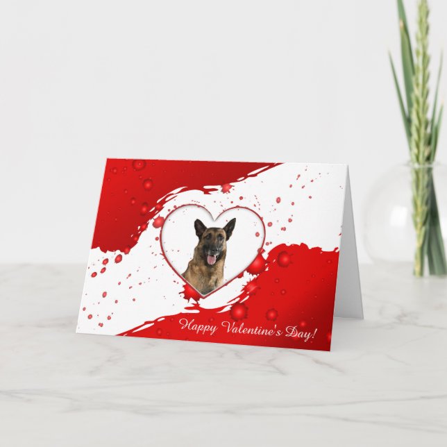 Corazón pastor alemán: tarjeta de San Valentín fel (Anverso)