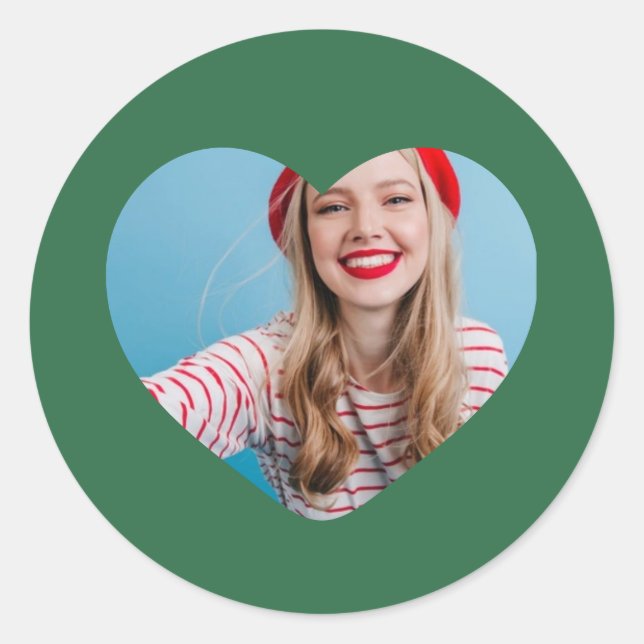 corazón pegatina de imágenes personalizado (Anverso)