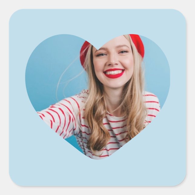 corazón pegatina de imágenes personalizado (Anverso)