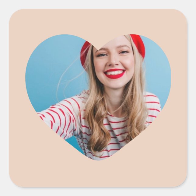 corazón pegatina de imágenes personalizado (Anverso)