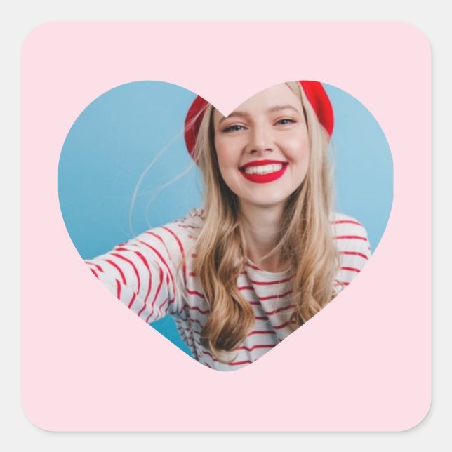 corazón pegatina de imágenes personalizado (Anverso)
