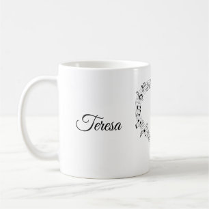 Corazón personalizado de la taza de la música