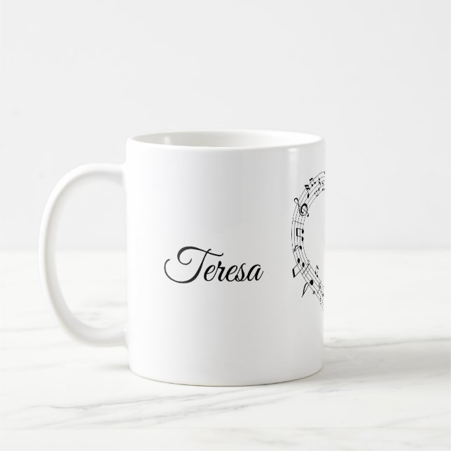 Corazón personalizado de la taza de la música (Izquierda)