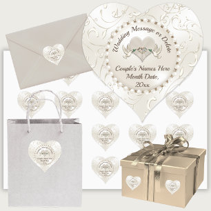 Corazón personalizado, pegatinas de bodas