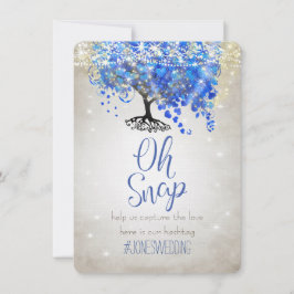 Corazón Real Azul Hoja Árbol Boda de Plata Hashtag