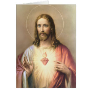 Corazón religioso vintage Jesús aniversario católi