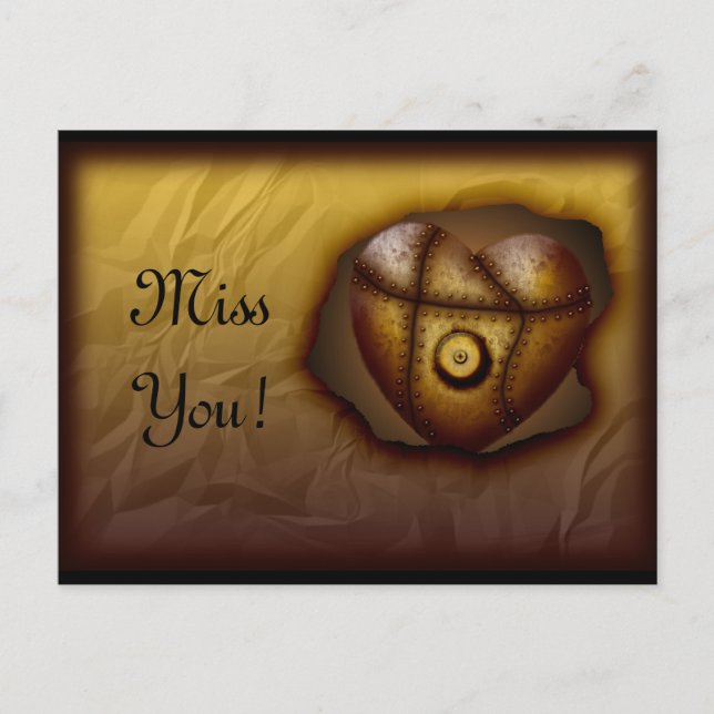 Corazón repartido, postal personalizable (Anverso)