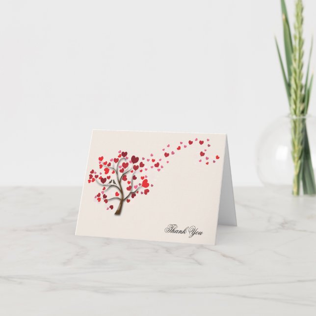 Corazón Rojo Árbol en Marfil Agradecimiento de Bod (Anverso)