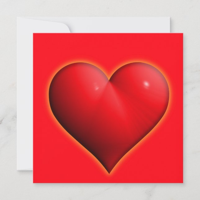Corazón Rojo Brillante 3-D (Anverso)