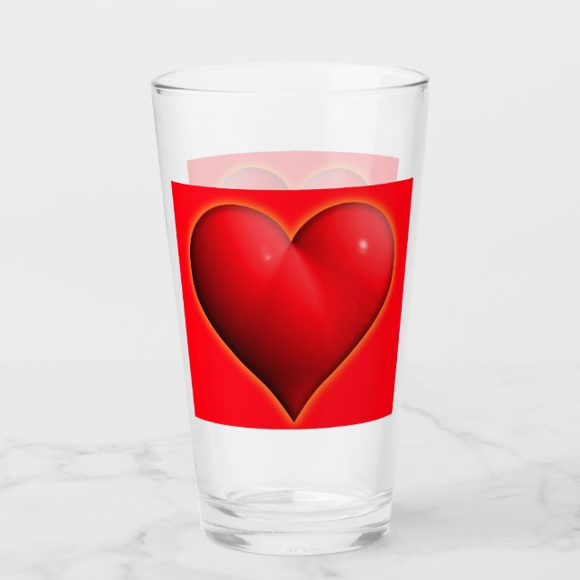 Corazón Rojo Brillante 3-D (Anverso)