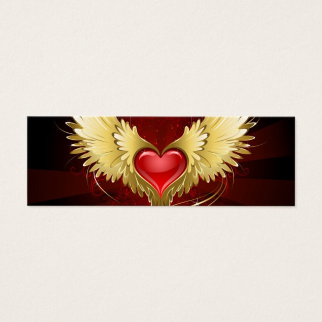 Corazón Rojo con Alas Doradas (Frente)
