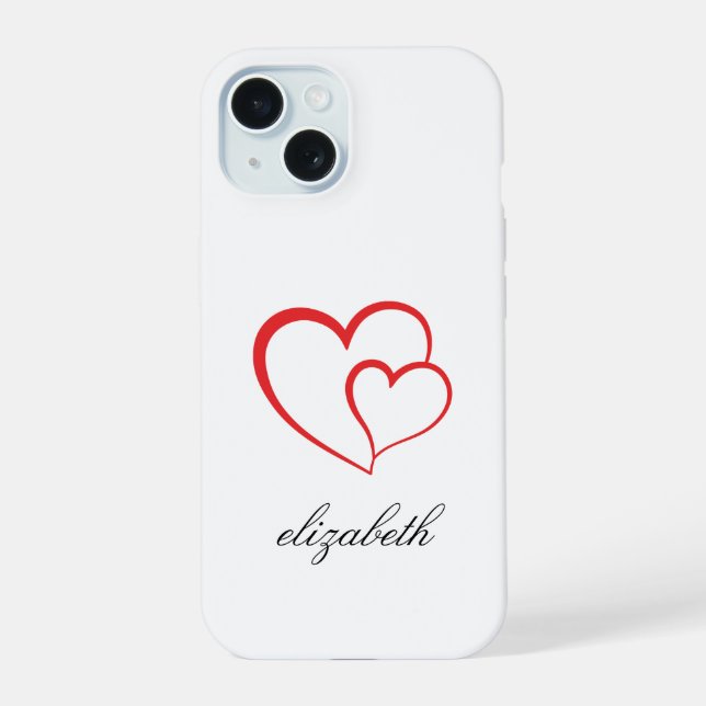 corazón rojo con fondo personalizado blanco (Reverso )