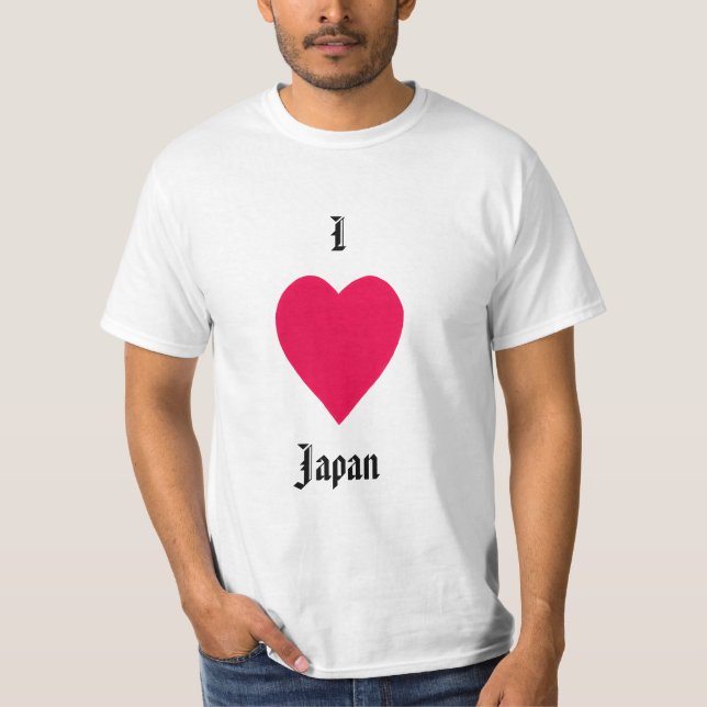 Corazón rojo, corazón Japón, camiseta (Anverso)