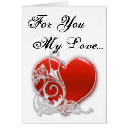 Corazón Rojo Desplazado Para Ti Mi Tarjeta De San 