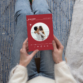 Corazón Rojo Retro Para Siempre Ama La Tarjeta De