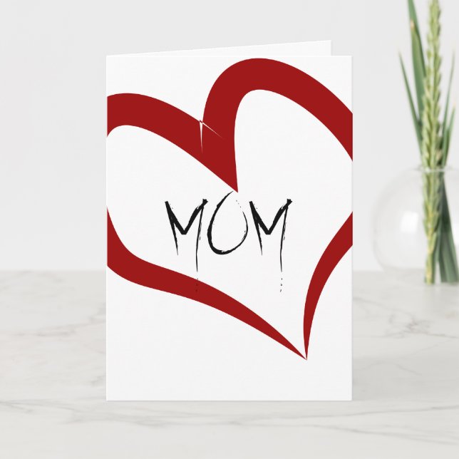 Corazón Rojo, tarjeta del día de la madre (Anverso)